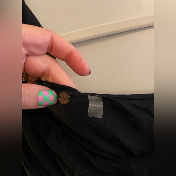 Free People One Shoulder Crop Top with Ruishing - Picture 3 of 4